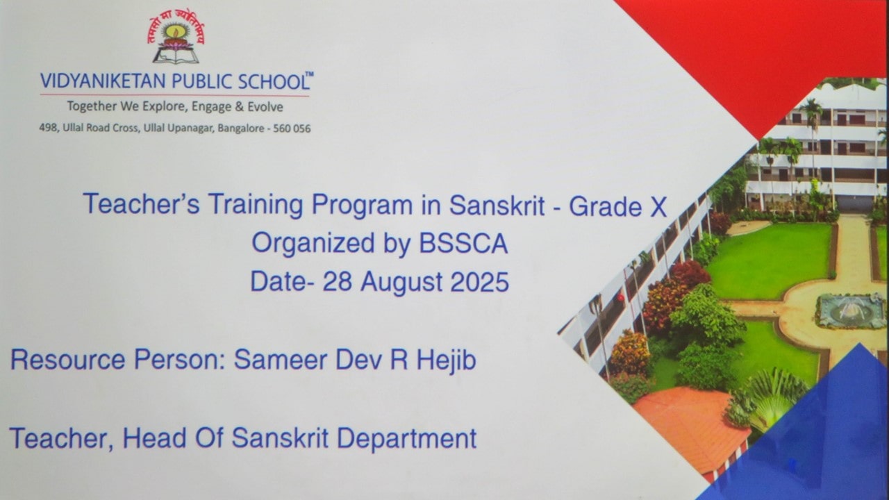 Teachers Training Workshop in Sanskrit By BSSCA